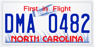 NC license plate DMA0482