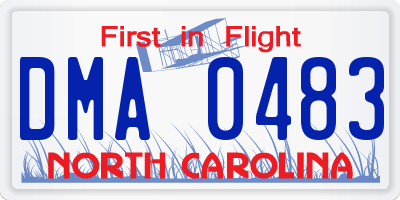 NC license plate DMA0483