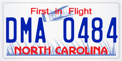 NC license plate DMA0484