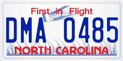NC license plate DMA0485
