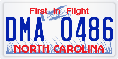 NC license plate DMA0486