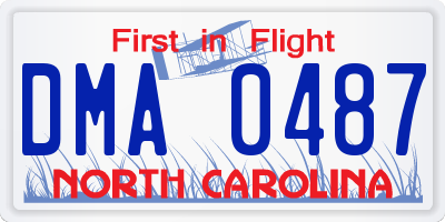NC license plate DMA0487