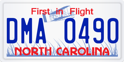 NC license plate DMA0490