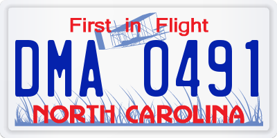 NC license plate DMA0491