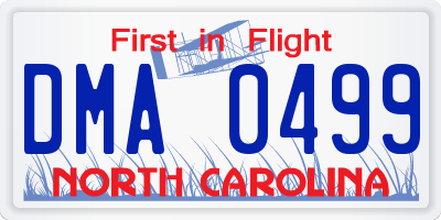 NC license plate DMA0499