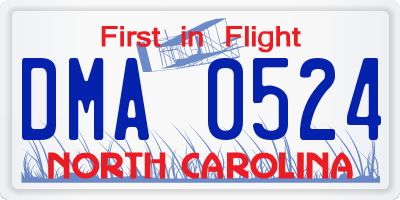 NC license plate DMA0524