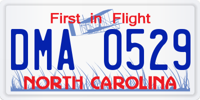 NC license plate DMA0529