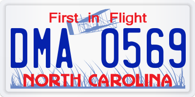 NC license plate DMA0569