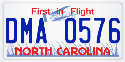 NC license plate DMA0576