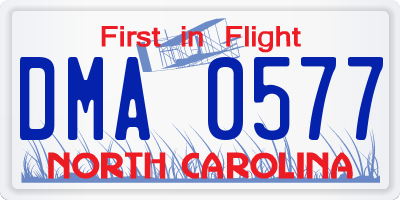 NC license plate DMA0577