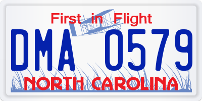 NC license plate DMA0579