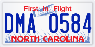 NC license plate DMA0584