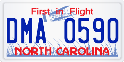 NC license plate DMA0590