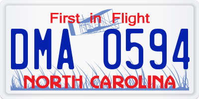 NC license plate DMA0594