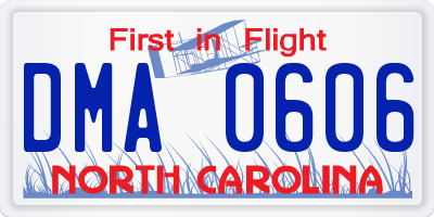 NC license plate DMA0606