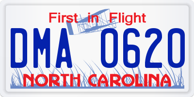 NC license plate DMA0620