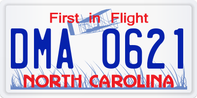 NC license plate DMA0621