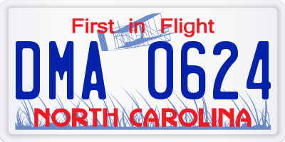 NC license plate DMA0624