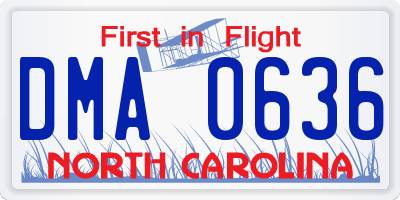 NC license plate DMA0636