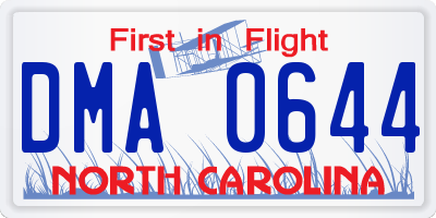 NC license plate DMA0644