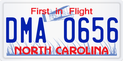 NC license plate DMA0656