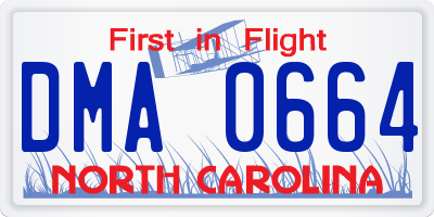 NC license plate DMA0664