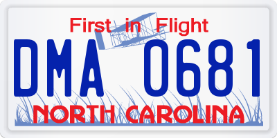NC license plate DMA0681