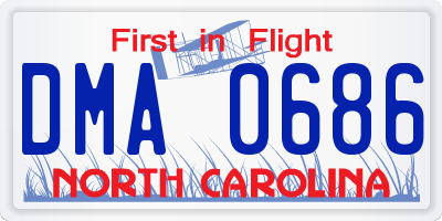 NC license plate DMA0686