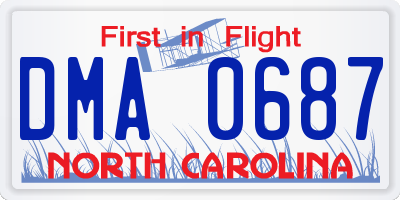 NC license plate DMA0687