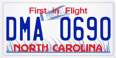 NC license plate DMA0690