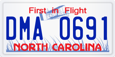 NC license plate DMA0691