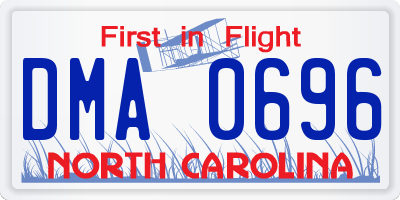 NC license plate DMA0696