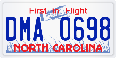 NC license plate DMA0698