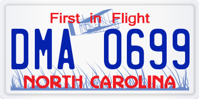 NC license plate DMA0699