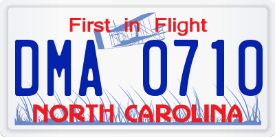 NC license plate DMA0710