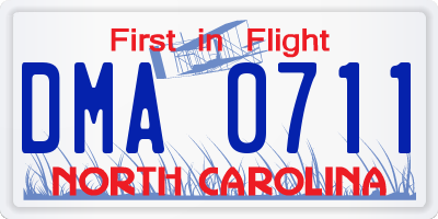 NC license plate DMA0711