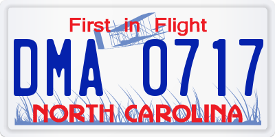 NC license plate DMA0717