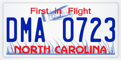 NC license plate DMA0723