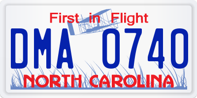 NC license plate DMA0740