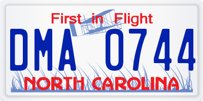 NC license plate DMA0744