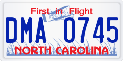 NC license plate DMA0745