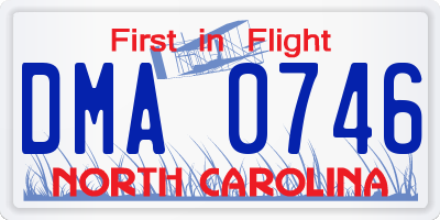 NC license plate DMA0746