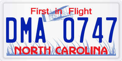 NC license plate DMA0747