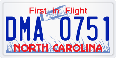 NC license plate DMA0751
