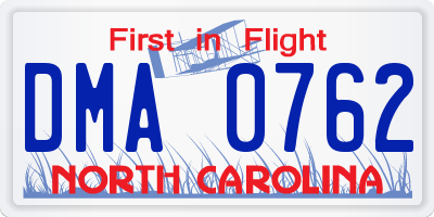 NC license plate DMA0762