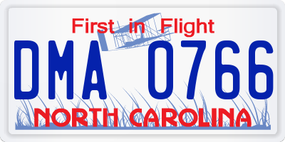 NC license plate DMA0766
