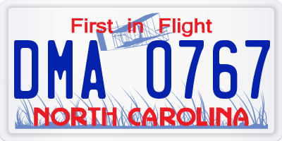NC license plate DMA0767