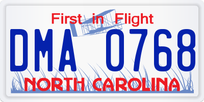 NC license plate DMA0768
