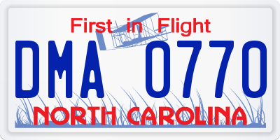 NC license plate DMA0770