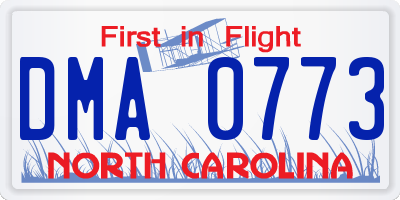 NC license plate DMA0773